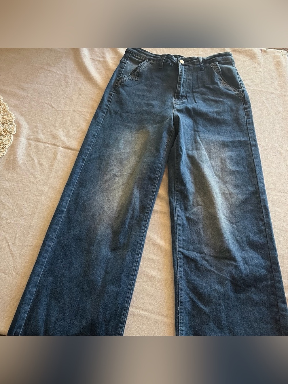 0081-High waisted wide leg jeans